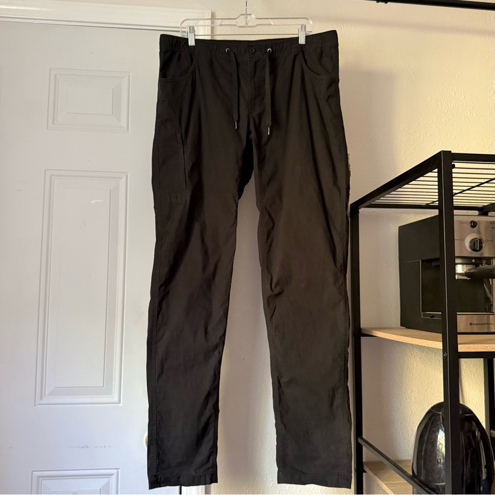 BYLT black technical apparel slim leg cotton blend elastic pull on pants